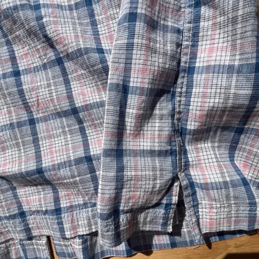 Croft & Barrow Mens XL Quick-Dry Plaid Short Sleeve Button Down HikingShirt Blue